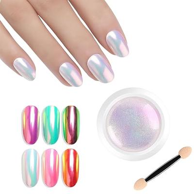 Nail Chrome Mermaid Pearl Nail Powder 12 Grids Colorful Mirror Holographic  Laser Manicure Pigment Fairy Ice Aurora Glitter Body Eyeshadow Powder Nail