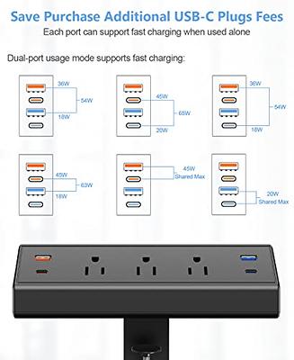  Anker Nano Charging Station(67W Max), 6-in-1 USB C Power Strip  for iPhone 15/14 and MacBook, with Flat Plug and 5ft Thin Undetachable  Extension Cord,2 AC,2 USB A,2 USB C, for Home&Office(Black