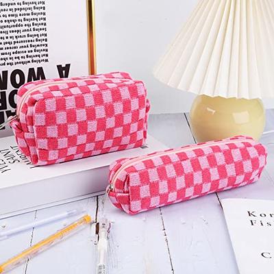  SOIDRAM 2 Pieces Makeup Bag Checkered Cosmetic Bag