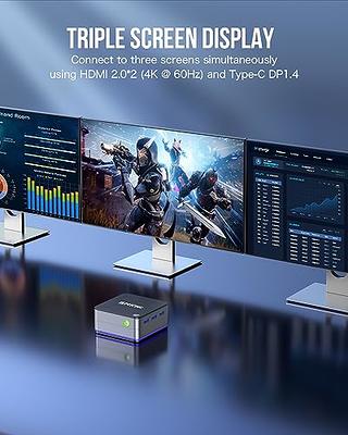 GMKtec Mini PC Intel i5-12450H(Turbo 4.4 GHz) 32GB DDR4 1TB M.2  NVMe SSD, Windows 11 Pro Mini Computers, USB 3.2, Type-C/WiFi 6, BT5.2,  RJ45 2.5G/ 4K Triple Display Desktop PC 
