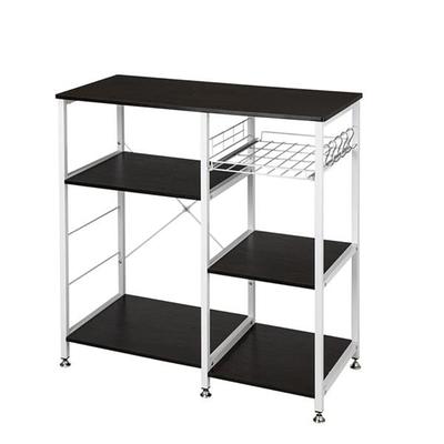 FUFU&GAGA Brown 5-Tiers Standing Baker's Racks with Wood Table Utility Storage Shelf Kitchen Organizer Rack