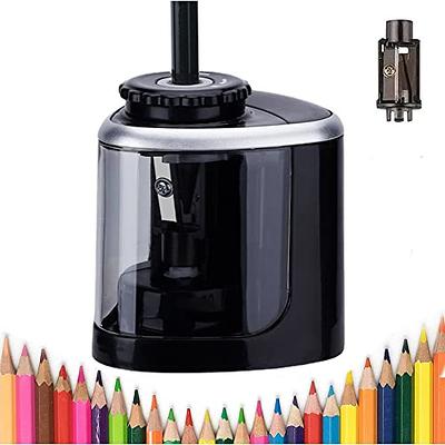 Electric Pencil Sharpener RIYO Heavy-Duty Helical Blade Auto Pencil  Sharpener with Battery Operated for No.2(6-8mm) Pencils and Colored Pencils  in