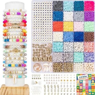 Gionlion Bracelet Making Kit,Friendship Bracelet Kit 24 Colors Pony Beads  Letter Beads &Charms Kit for Jewelry Making, Crafts Gifts for Girls Age 6-12