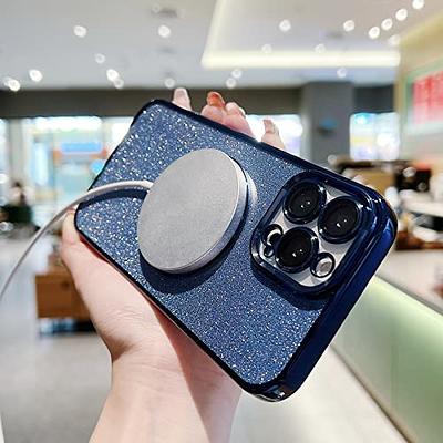 aowner Magnetic Case for iPhone 13 Pro Max Glitter Case, Luxury Plating  Cute Bling with Camera Lens Protector, Compatible with MagSafe, Slim Thin  for