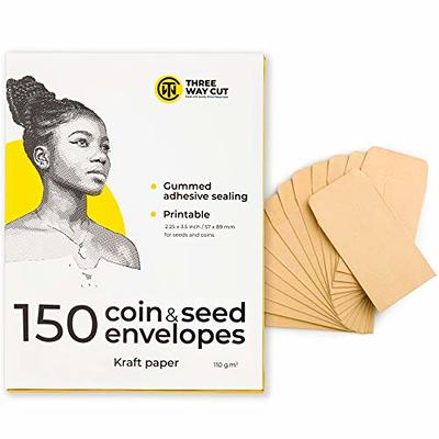  100 Pack Small Coin Envelopes Self-Adhesive Kraft Paper Seed  Envelopes Mini Parts Small Items Stamps Storage Packets Envelopes for  Garden, Office or Wedding Gift(2.25×3.5) (100) : Office Products