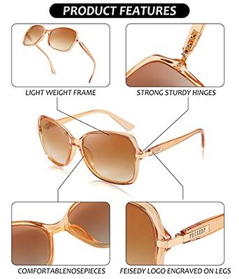 FEISEDY Womens Polarized Sunglasses, Trendy Elegant Colored Frame