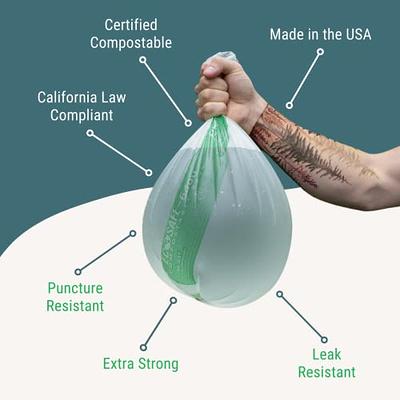 EcoSafe-6400 HB2432-6 Compostable Bag Certified Compostable 13-Gallon Green