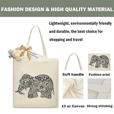 Mahrokh Canvas Tote Bag for Women with Inner Pocket Aesthetic Cute Shopping  Tote Bags Reusable Grocery Bags