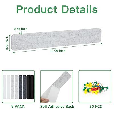  8Pcs Felt Pin Board Bar Strips, Self-Adhesive Bulletin Board  Strips with 50 Pushpins, No Damage for Wall, Felt Cork Board Strips for  Paste Notes, Photos, Schedules as Classroom Office Home