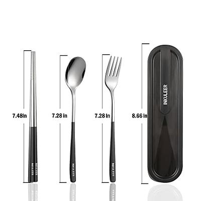 Travel Utensil Set, Portable Utensils Set with Case, Stainless Steel  Camping Cutlery, Set of 6 Reusable Silverware Set, Lunch Utensils Set for  Work