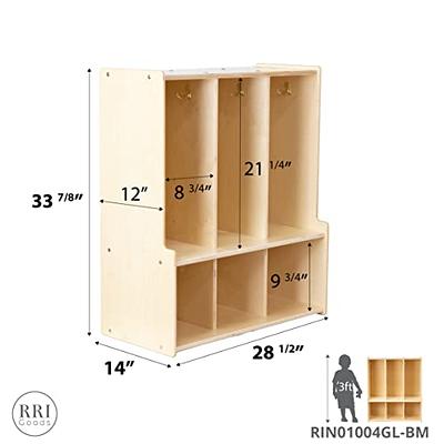 RRI Goods 3-Section Coat Locker with Bench & Cubby Storage