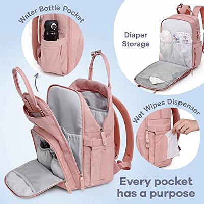 SEWBOO Diaper Bag Backpack Large Capacity Convertible Travel Back Pack Lightweight Maternity Baby Changing Bag Waterproof and Stylish with Changing