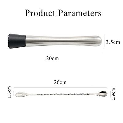 4 Pack Muddler Bar Tool Stainless Steel Cocktail Muddler & Mixing Cocktail  Spoon Set Ideal Cocktail Making Set Bartender Tool for Home and Bar - Yahoo  Shopping