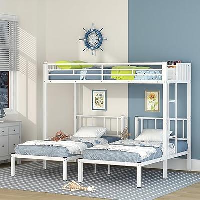 Bellemave Full Size Loft Bed with Desk and Shelves, Wood Loft Bed