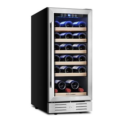 Antarctic Star Mini Fridge Cooler - 70 Can Beverage Refrigerator Glass Door Small Drink Soda Beer Wine Cooler Dispenser Machine Black Glass