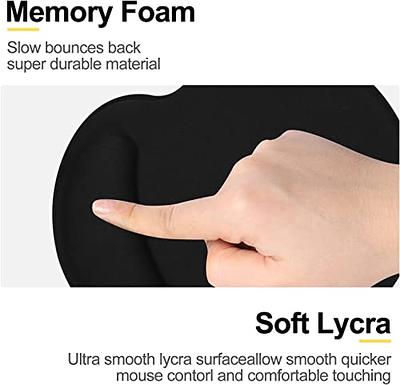 Memory Gel Mouse Pad with Wrist Support- Ergonomic Gel Black Silicone-  Non-Slip Rubberized Base- Black Color