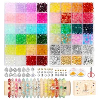 QUEFE 2000pcs Letter Beads for Bracelets, 9 Color Round Alphabet