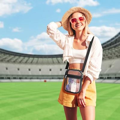 Viva Terry Clear Crossbody Bag with 2 Straps, Stadium Approved Clear Purse Bag for Concerts Sports Events Festivals Gift