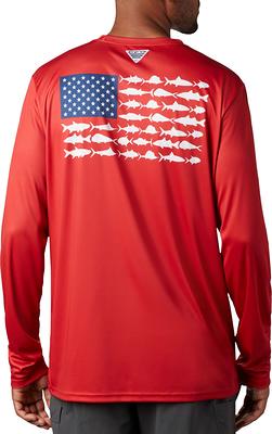 Columbia Men's PFG Terminal Tackle Fish Flag Long Sleeve Shirt, Large, Red  Spark/White - Yahoo Shopping