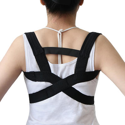 Wellco Extra Large Unisex Magnetic Posture Corrector Back Brace for Back Pain Relief, Black