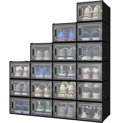 Pinkpum Extra Large Shoe Organizer Storage Boxes for Closet, Fit for Size  14, Clear Plastic Stackable Sneaker Storage Containers Bins with Lids,  Clear Shoe Display Case Containers, Grey, 12 Pack - Yahoo Shopping