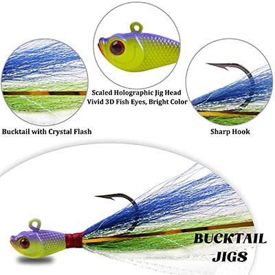 Buy Dr.Fish 3 Pack Bucktail Jig Lure Hair Jig Saltwater Freshwater