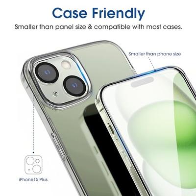 2-Pack HD Tempered Glass Camera Lens Protector for iPhone 15 / iPhone 15 Plus