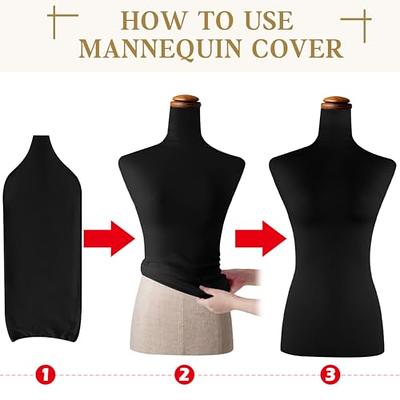 Peryiter 2 Pieces Mannequin Fabric Cover 3Upper Body Mannequin