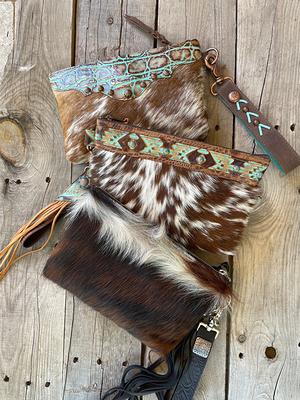 THE MAGGIE TOOLED Western Leather Cowhide Fringe Tassel 