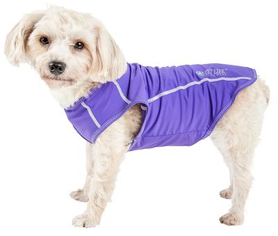 Pet Life Active 'Warf Speed' Heathered Ultra-Stretch Sporty Dog T-Shirt -  Blue - Small - Unisex - Pet Clothing in the Pet Clothing department at