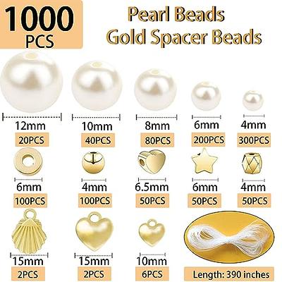 ZIQON 1000Pcs Pearl Beads for Bracelets Making, Pearl Beads for