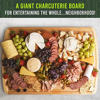 Greener Chef 30 inch 3XL Extra Large Cutting Board with Lifetime Replacements - Oversized Bamboo Stove Top Cover Noodle Board - Wooden Meat Cutting