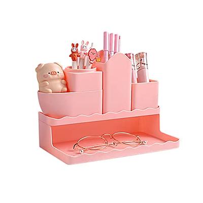 Pink desk organizer. Cute desk accessories for women. Office