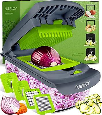 Vegetable Chopper - Vegetable Slicer - Fruit Chopper with Container - Pro  Soft Food Chopper - Green Slicer Dicer Cutter - 2 Blades - Yahoo Shopping