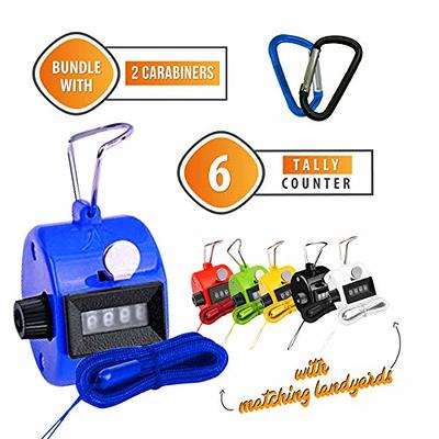 Hand Tally Counter 4 Digit Display Mechanical Handheld Pitch Counter  Clicker Counter Plastic Shell Knob Reset Handheld Counting Tool with Hook  for Row