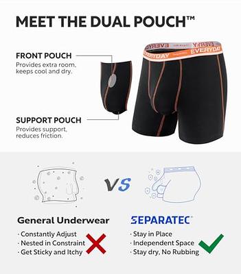 Separatec Cotton Dual Pouch Mens Underwear Comfortable Soft Everyday Boxer  Briefs for Men 7 Pack(S, Black) - Yahoo Shopping