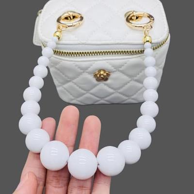 Handmade DIY Bag Pearl Chain Large Beads Chain Handbag Strap with Hand  Carry Beaded Short Chain Bag Chains for Handbags Purse Chains for Handbags