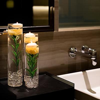 Artificial Carnation Vase Fillers with Floating Candles Clear