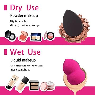 5 Pcs Makeup Sponges Set - 4 Beauty sponges Blending Blenders with 1 Holder  and Egg Case, Flawless for Cream, Powder and Liquid (Pink)