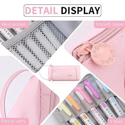  CICIMELON Large Capacity Pencil Pen Case Portable Pencil Pouch  Bag Expandable School Supplies for Adults Girls Boys, Pink : Office Products