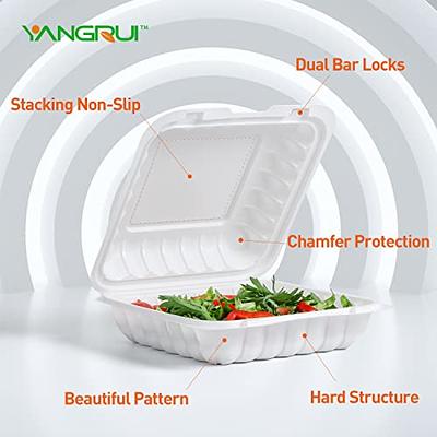 YANGRUI To Go Containers, 100 Pack Large Capacity 9 Inch 41 OZ Shrink Wrap  Meal Prep Container BPA Free Microwave Freezer Safe Plastic Clamshell Food  Containers (L3-901-PT5-100) - Yahoo Shopping