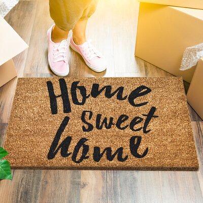 A1 Home Collections A1hc Dirt Trapper Black/Beige 23 in. x 38 in. Rubber and Coir Heavy Weight Large Monogrammed A Doormat