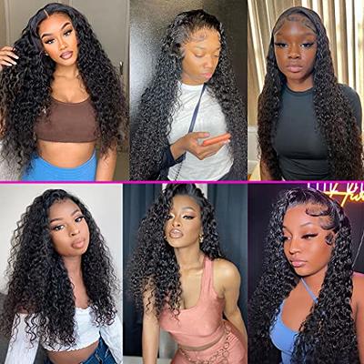 SWEETGIRL Water Wave Lace Front Wigs Human Hair Pre Plucked 13x4 HD Lace  Frontal Wigs Human