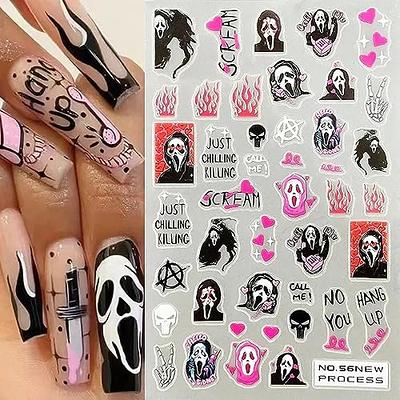 9 Sheets Halloween Nail Art Stickers Ghost 3D Nail Decals Spider Skull  Scary Flame Scar Bloody Nail Designs Rose Bones Horror Eyes Nail Art  Supplies Nail Decorations Accessories for Women - Yahoo Shopping