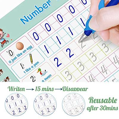 Reusable Grooved Handwriting Book for Kids Age 3-8, Magic Calligraphy  Copybook for Practice