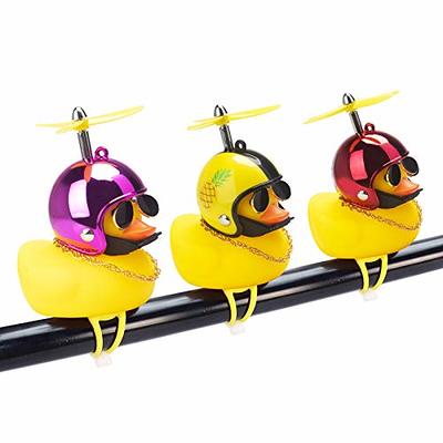 wonuu Rubber Duck Car Ornaments Yellow Duck Car Dashboard Decorations with  Propeller Helmet