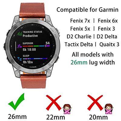 watch band Garmin Fenix 5X/6X/7X with QuickFit - black/Red 