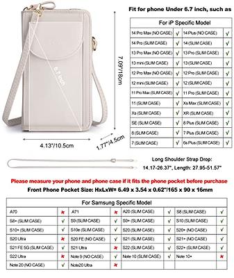 S-ZONE PU Leather RFID Blocking Cellphone Purse Crossbody Wallet Bag for Women