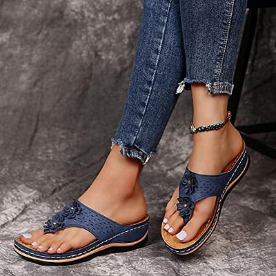 Orthopedic Sandals for Women Wide Width, Women Wedge Flip Flops