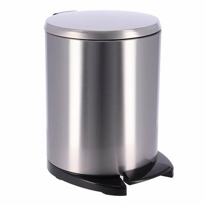 Mainstays 7.9 Gallon Trash Can. Plastic Round Step Kitchen Trash Can,  Silver 